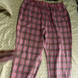Pink plaid joggers